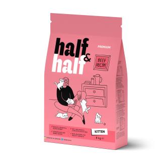 Half&Half Kitten hovězí granule pro koťata 8kg