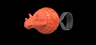 Hračka GIMDOG BALL triceratops oranžový 14 cm