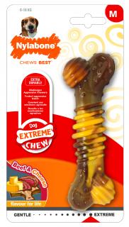 Hračka NYLABONE Extreme Chew Texture Bone Steak&Cheese M