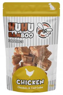 Huhubamboo Basic kuřecí kostka s treskou 75 g