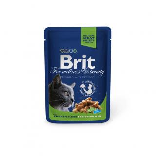Kapsička Brit Cat Premium Pouches kuřecí plátky Sterilised 100 g