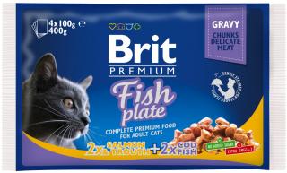 Kapsička Brit Cat Premium Pouches rybí variace 4 x 100 g