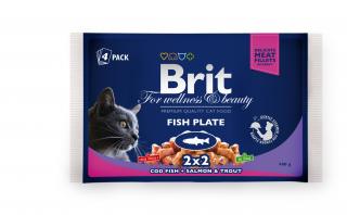Kapsička Brit Cat Premium Pouches rybí variace 4x 100 g