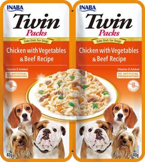 Kapsička Churu Dog Twin Packs - kuře, zelenina a hovězí ve vývaru 80 g