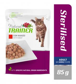 Kapsička Natural Trainer Cat STERILISED hovězí 85 g