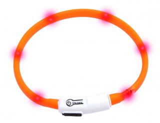 Karlie Visiolight svíticí LED obojek 35cm oranžový