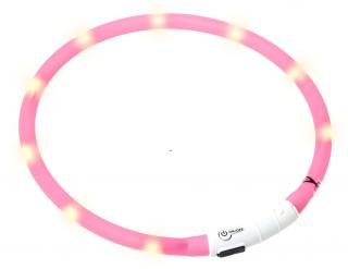 Karlie Visiolight svíticí LED obojek pro psy 70 cm růžový