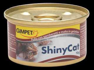 Konzerva SHINY CAT kuře + kreveta + maltóza 70 g