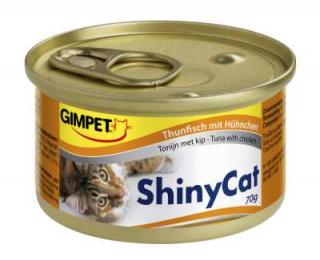 Konzerva. SHINY CAT tuňák+kuře 70 g