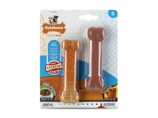 Nylabone hračka Extreme kost příchuť slanina a hovězí S 2ks