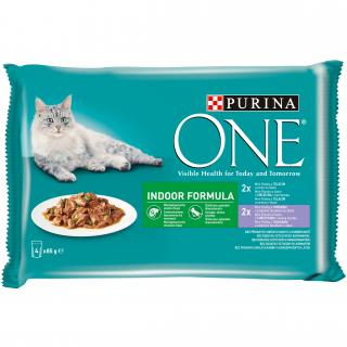 Purina ONE Multipack INDOOR minifiletky MIX 4x85 g