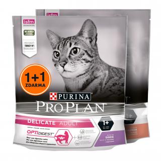 Purina Pro Plan CAT DELICATE krůta + ELEGANT losos 400g 1+1 ZDARMA