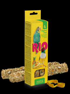 RIO tyčinky pro andulky a drobné exoty s tropickým ovocem 2x 40 g