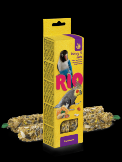 RIO tyčinky pro střední papoušky s medem a oříšky 2x 75 g