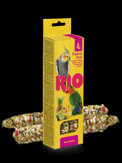 RIO tyčinky pro střední papoušky s tropickým ovocem 2x 75 g