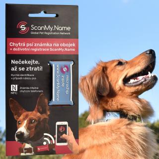 ScanMy.Name chytrá psí známka s čipem - Modrá