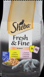 Sheba kapsička Fresh&Fine mix kuře a losos 6 x 50 g
