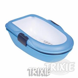 Trixie WC BERTO - dvojitá nádoba se sítem 59x39x22 cm - modré