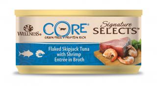 Wellness CORE Signature Selects Flaked Skipjack Tuna with Shrimp Entrée in Broth 79 g