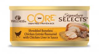 Wellness CORE Signature Selects Shredded Boneless Chicken Entrée flavoured with Chicken Liver in Sauce 79 g