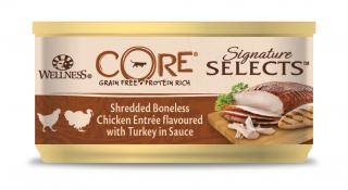 Wellness CORE Signature Selects Shredded Boneless Chicken Entrée flavoured with Turkey in Sauce 79 g