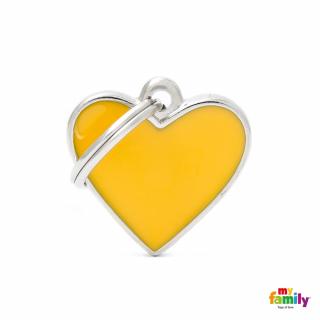 Známka Basic Handmade – srdce malé žluté