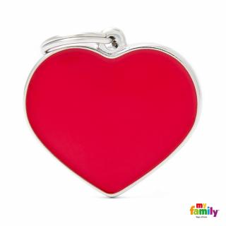 Známka Basic Handmade - srdce velké červené