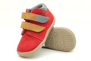 Barefoot kožené kotníkové boty BEDA JULI - BF 00010/W/M/2 32, Červená