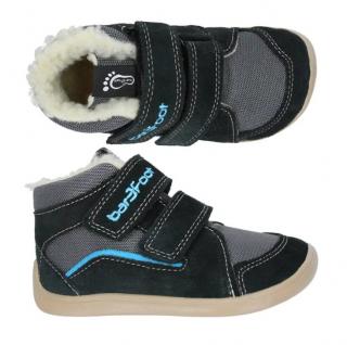 Barefoot ZIMNÍ kotníková obuv Bar3foot ELF UTAH WOOLY 3BE48/LW94 24, Černá