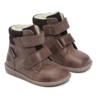 Bundgaard dětské zimní kožené boty zateplené ovčí vlnou Rabbit Strap BG303069G-218 21, Hnědá