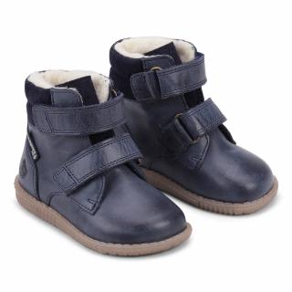 Bundgaard dětské zimní kožené boty zateplené ovčí vlnou - Rabbit Strap BG303069G-512 Navy S 22, Tmavě modrá