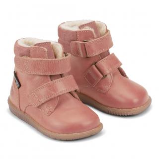 Bundgaard dětské zimní kožené boty zateplené ovčí vlnou - Rabbit Strap BG303069G-724 Old Rose 21, Růžová
