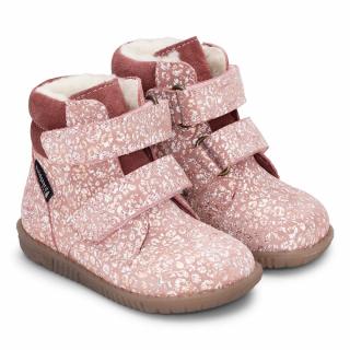 Bundgaard dětské zimní kožené boty zateplené ovčí vlnou - Rabbit Strap BG303069G-779 Rose Shell 23, Růžová