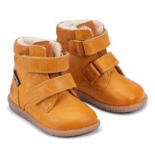 Bundgaard dětské zimní kožené boty zateplené ovčí vlnou - Rabbit Strap BG303069G-813 Yellow 19, Žlutá
