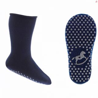 Dětské bavlněné protiskluzové ponožky Emel SBA 100-32 - Tmavě modrá 19 - 22, Tmavě modrá