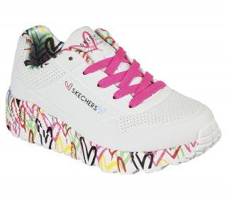 Dětské boty Skechers uno lite LOVELY LUV White 314976L/WMLT 38, Bílá