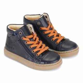 Dětské kožené kotníkové boty Bundgaard RIE LACE BG303107G-505 Navy VB 30, Tmavě modrá