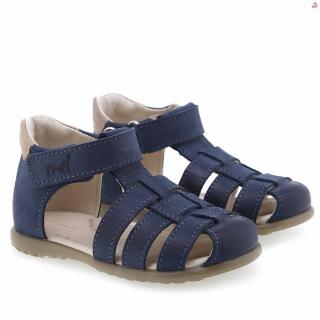 Dětské kožené sandálky EMEL E1078-27 Tmavě Modrá 20, Tmavě modrá