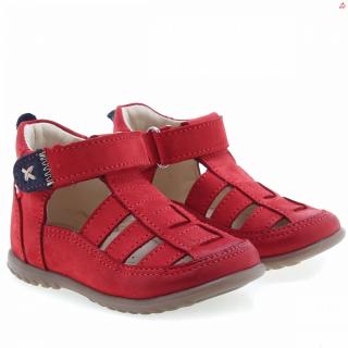 Dětské kožené sandálky EMEL E1079-22 Červená 19, Červená