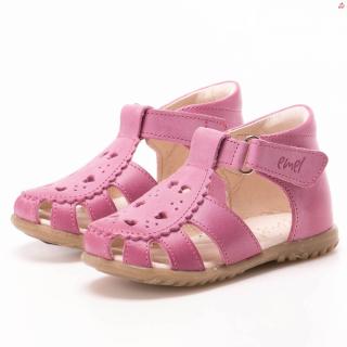 Dětské kožené sandálky EMEL E1214A-1 Růžová 18, Růžová