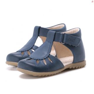 Dětské kožené sandálky EMEL E2436-14 Tmavě modrá 23