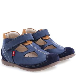 Dětské kožené sandálky EMEL ES 1073-11 Modrá 20, Modrá