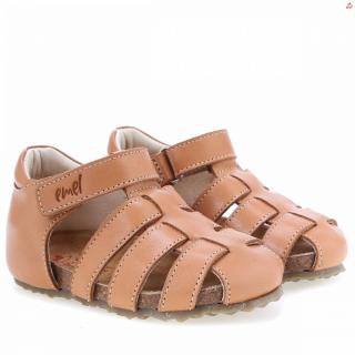 Dětské kožené sandály E2664-10 Hnědá 27, Hnědá
