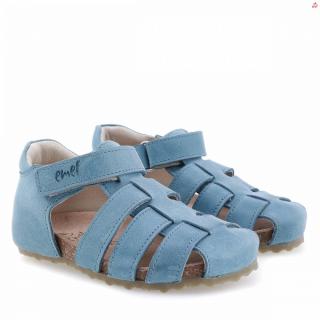 Dětské kožené sandály E2664-2 Modrá 27, Modrá