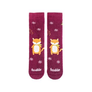 Dětské ponožky Fusakle Froté Liščice 25 - 35, Bordová