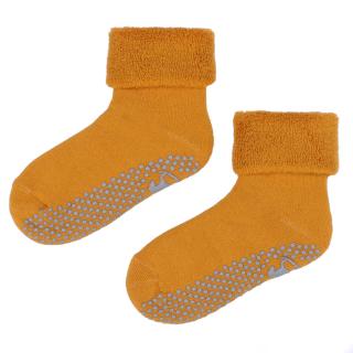 Dětské teplé protiskluzové ponožky Emel - Hořčicová SFA 100-18 23 - 26, Hořčicová