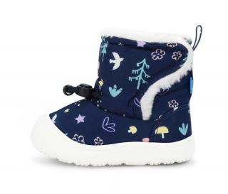Dětské voděodolné teplé sněhule Jan & Jul Stay-Put Trail Booties - Navy Forest 19, Modrá