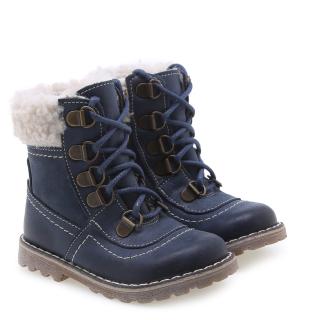 Dětské zimní kožené boty Emel EV2134-15 Modrá 21, Modrá