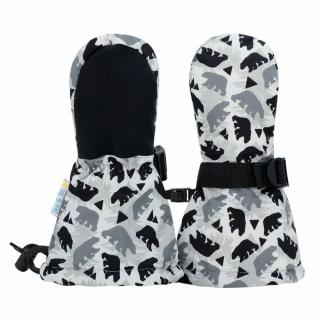 Nepromokavé zimní rukavice do sněhu Jan & Jul - Bear Cub XL (8-10 let), Šedá