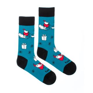 Ponožky Fusakle Akční Santa 35 - 38, Modrá
